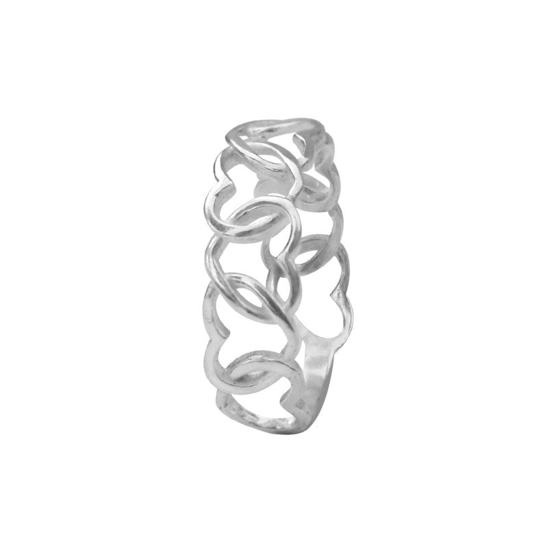 ANILLO CORAZONES ENTRELAZADOS - PLATA925