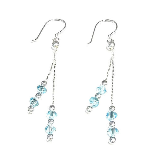 ARETES LARGOS CELESTE - PLATA925