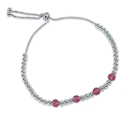 PULSERA AJUSTABLE FUCSIA - PLATA925