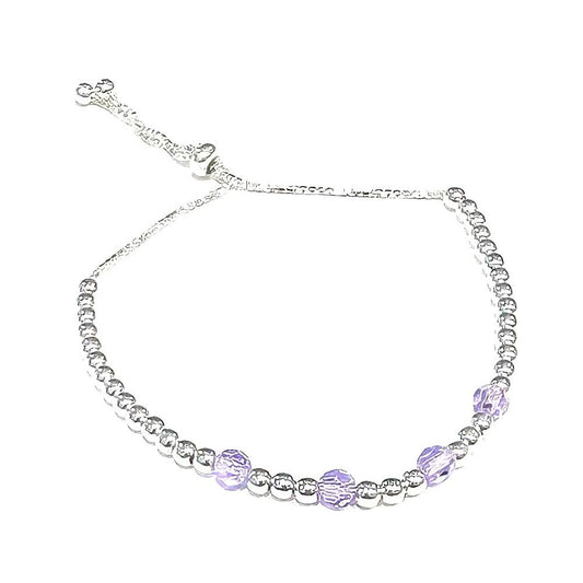 PULSERA AJUSTABLE MORADO - PLATA925